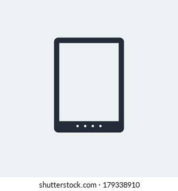 Tablet Flat Icon with shadow. Vector EPS 10.