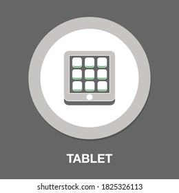 tablet flat icon - simple, vector, icon for website design, mobile app, ui. Vector Illustration