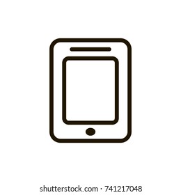 Tablet flat icon. Single high quality outline symbol of computer for web design or mobile app. Thin line signs of mobile for design logo, visit card, etc. Outline logo of e-book