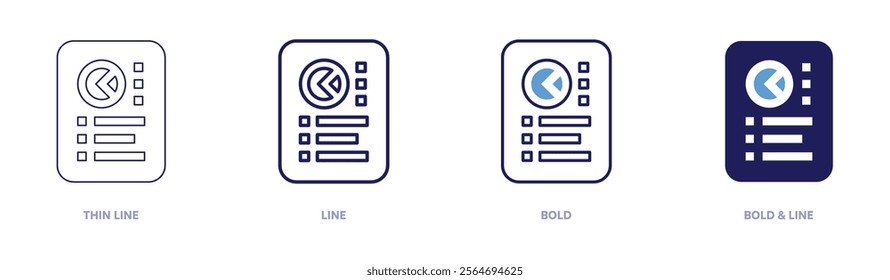 Tablet flexibility icon in 4 different styles. Thin Line, Line, Bold, and Bold Line. Duotone style. Editable stroke.