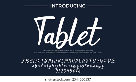 Tablet Font Stylish brush painted an uppercase vector letters, alphabet, typeface