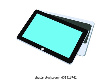 Tablet frame blank screen, Tablet from different angles. Mockup generic device set, Template for infographics or presentation 3D realistic graphics tablet design