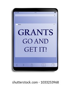 Tablet with free space for your text. Isolated EPS10 vector illustration for design and production
