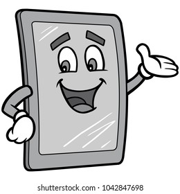 Tablet Friendly Illustration - A vector cartoon illustration of a computer Tablet mascot.