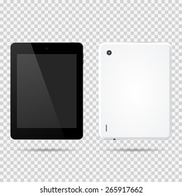 Tablet front, backside vector illustration