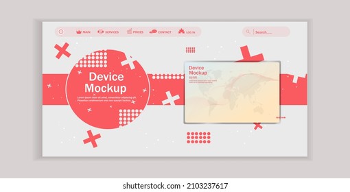 
A tablet in a futuristic style. Internet, or digital, or a symbol of the device and computer. Vector illustration.