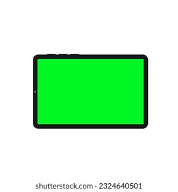 Tablet Gadget Pantalla Verde En Forma De Apaisado Negro
