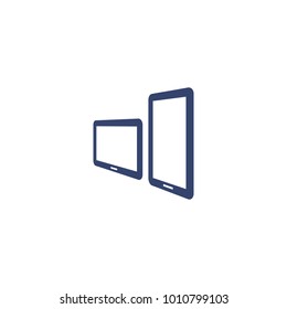 Tablet gadget vertical and horizontal view vector
