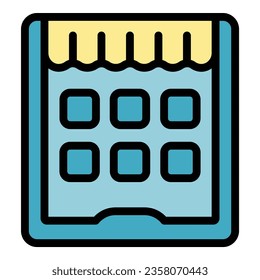 Tablet game icon outline vector. Console device. Control app color flat