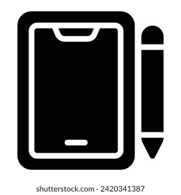 fondo blanco del icono de glifo del comprimido