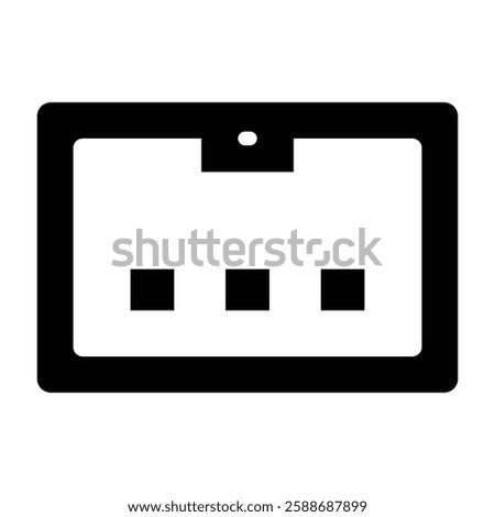 Tablet Glyph Icon Design For Personal And Commercial Use