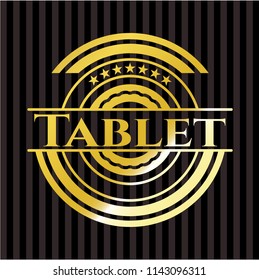 Tablet golden emblem or badge