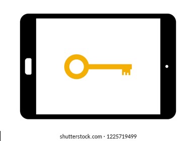 tablet - golden key retro