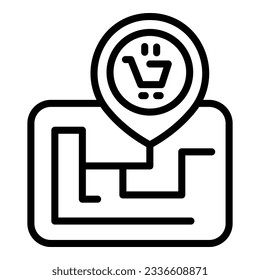 Tablet gps icon outline vector. Shop store. Supermarket point
