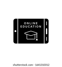 Tablet graduation icon. Simple online study icons for ui and ux website or mobile application