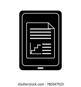 tablet with graph chart on screen gadget device icon image 