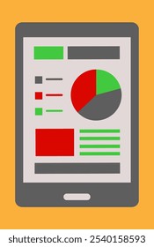 tablet with a graph on the screen