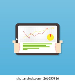 Tablet graph, vector illustration