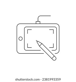 Tablet for graphic design. pen tablet for design vector. isolated on white background. vector illustration
