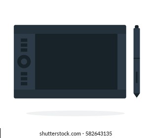 Tablet for graphic design vector flat material design isolated on white