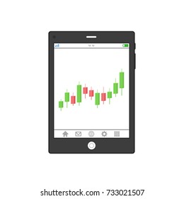 Tablet with graph,Technology con concept on white background