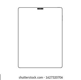 tablet grey color with blank screen on white background. vector illustration eps 10