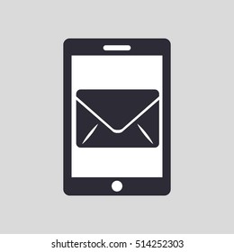 tablet hand hold with email envelope vector illustration eps 10