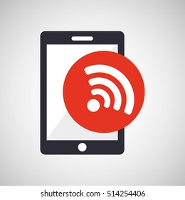 tablet hand hold with wifi icon vector illustration eps 10