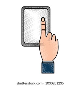 tablet with hand icon image 