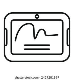 Tablet handwriting icon outline vector. Approve biometric. Finger hand id