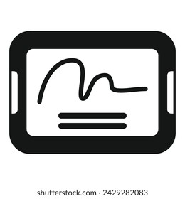 Tablet handwriting icon simple vector. Approve biometric. Finger hand id