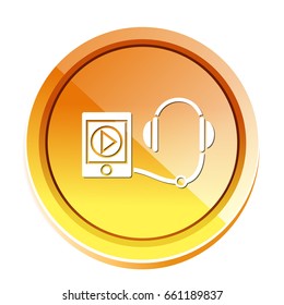 tablet and headphones icon