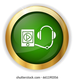 tablet and headphones icon