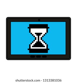 tablet with hourglass icon