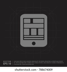 Tablet Icon - Black Creative Background
