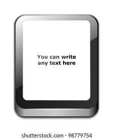 Tablet icon with blank white screen and space for your text. Vector illustration