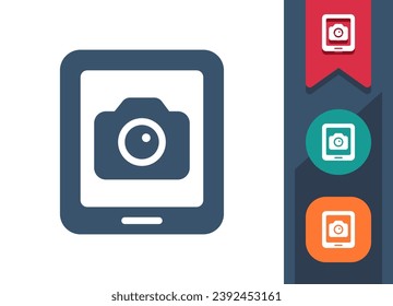 Tablet Icon. Camera, Photo. Professional, pixel perfect vector icon.