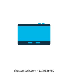 Tablet icon colored symbol. Premium quality isolated palmtop element in trendy style.
