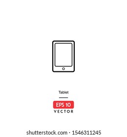 Tablet Icon. Computer Hardware Isolated On White Background. With Line Style. Icon Work Station. EPS10 - Vector