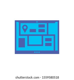 tablet icon design, Digital technology communication social media internet web and wireless theme Vector illustration