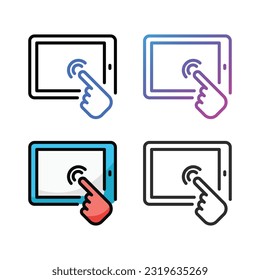 Tablet icon design in four variation color