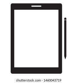 Tablet icon design. Tablet mobile front view. Tablet mobile line icon vector. Modern tablet icon on white background. Vector illustration.