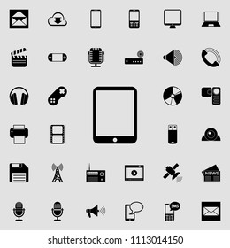 the tablet icon. Detailed set of minimalistic icons. Premium graphic design. One of the collection icons for websites, web design, mobile app on colored background