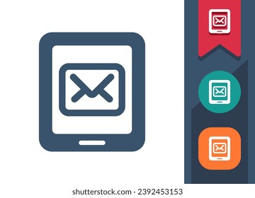 Icono de Tablet PC. Sobre, Correo, Correo Electrónico, Correo Electrónico. Icono de vector perfecto en píxeles y profesional.
