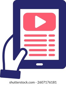 Tablet Icon Fill Vector Illustration