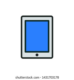Tablet icon. Filled style. Vector illustration