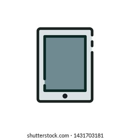 Tablet icon. Filled style. Vector illustration