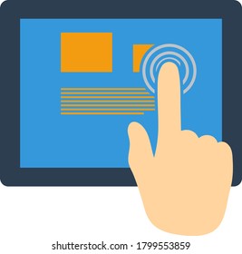 Tablet Icon. Flat Color Design. Vector Illustration.