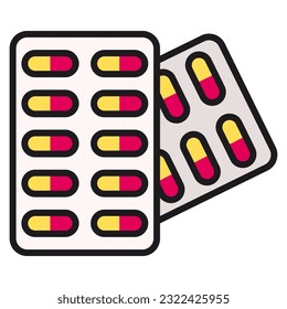 tablet icon flat color style in black outline