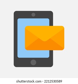 Tablet icon in flat style about email, use for website mobile app presentation